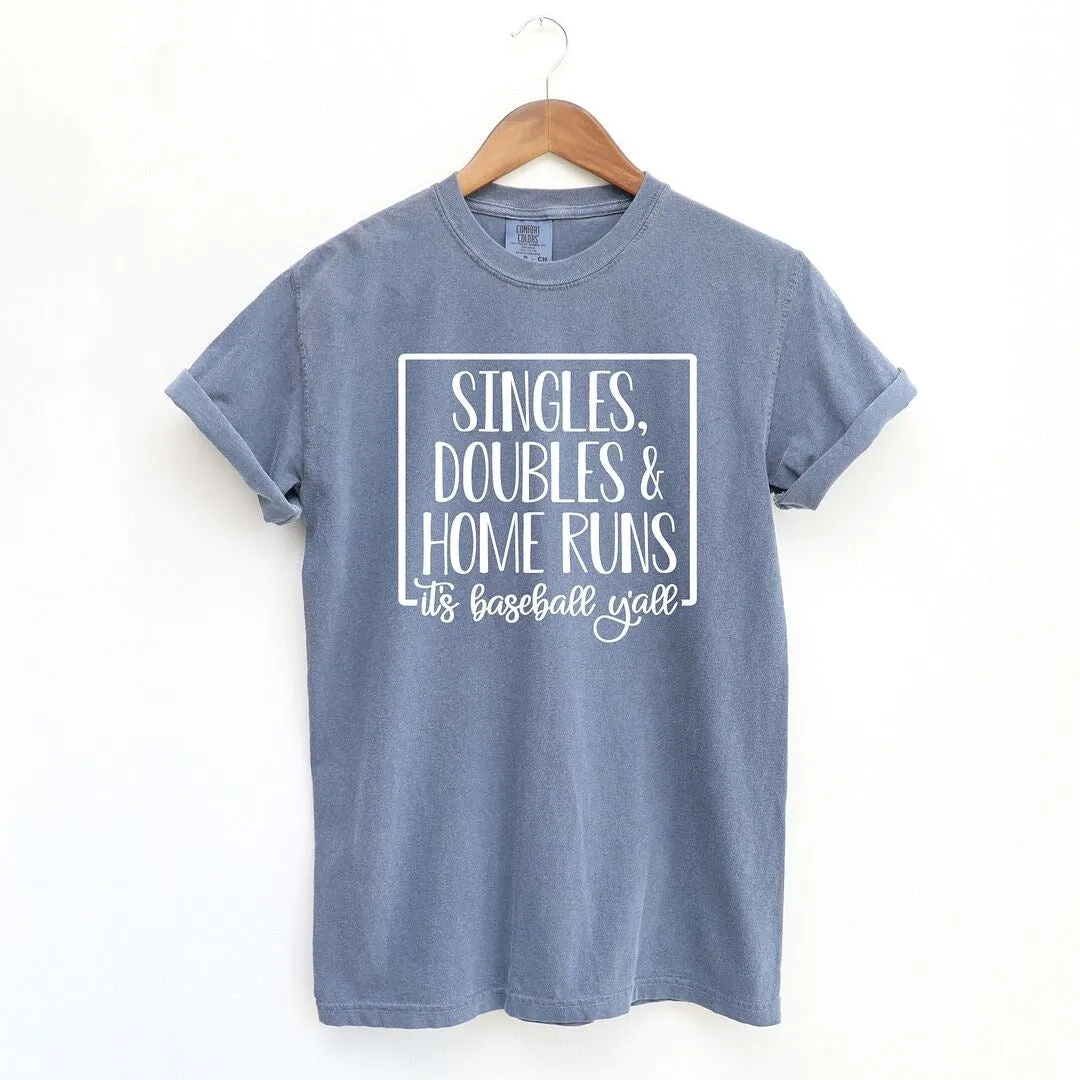 Singles Doubles And Home Runs Garment Dyed Tee sold by Zulily product image thumbnail 2