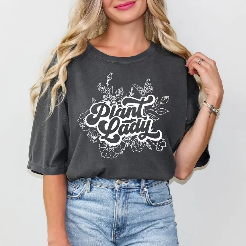 Plant Lady Cursive Garment Dyed Tee sold by Zulily