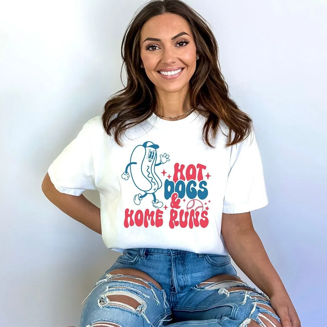 Hot Dogs And Home Runs Garment Dyed Tee sold by Zulily