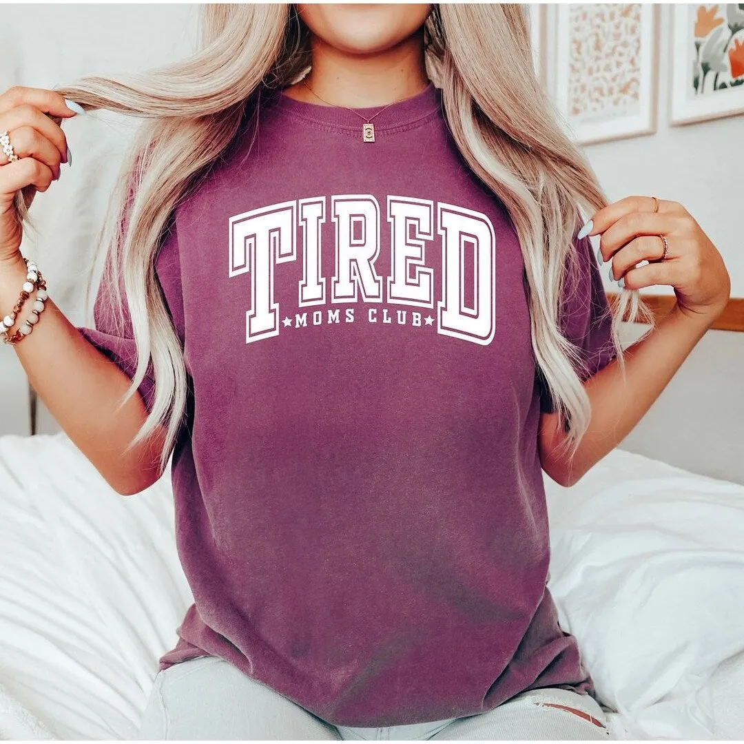 Tired Moms Club Varsity Garment Dyed Tee sold by Zulily product image thumbnail 4