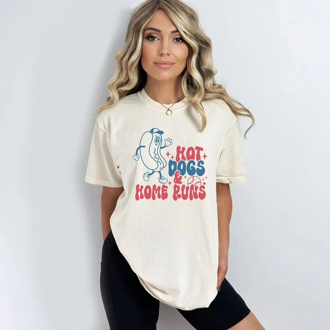 Hot Dogs And Home Runs Garment Dyed Tee sold by Zulily product image thumbnail 4