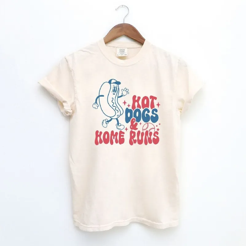 Hot Dogs And Home Runs Garment Dyed Tee sold by Zulily