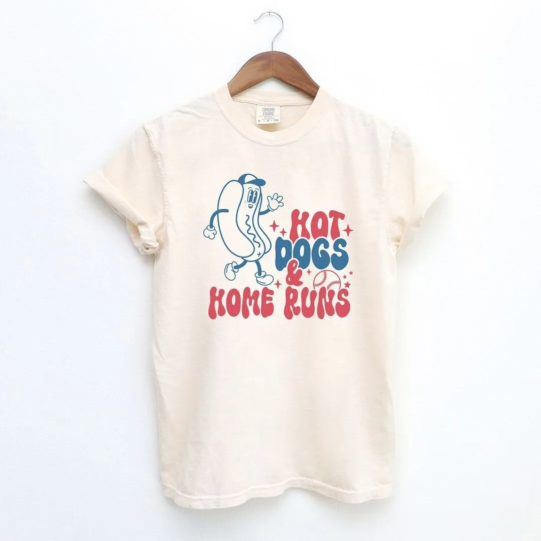 Hot Dogs And Home Runs Garment Dyed Tee sold by Zulily