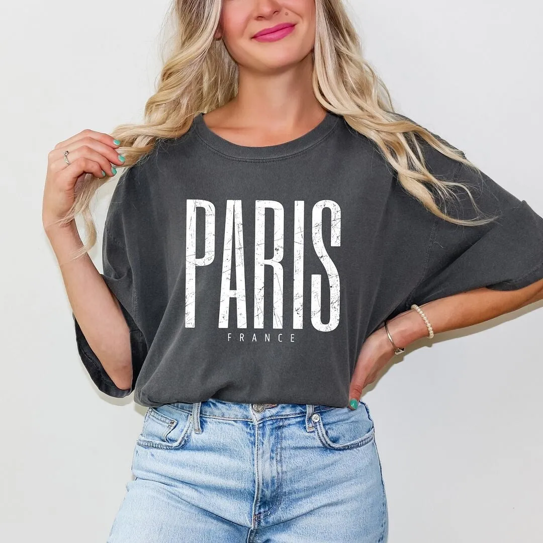 Paris France Distressed Garment Dyed Tee sold by Zulily product image thumbnail 3