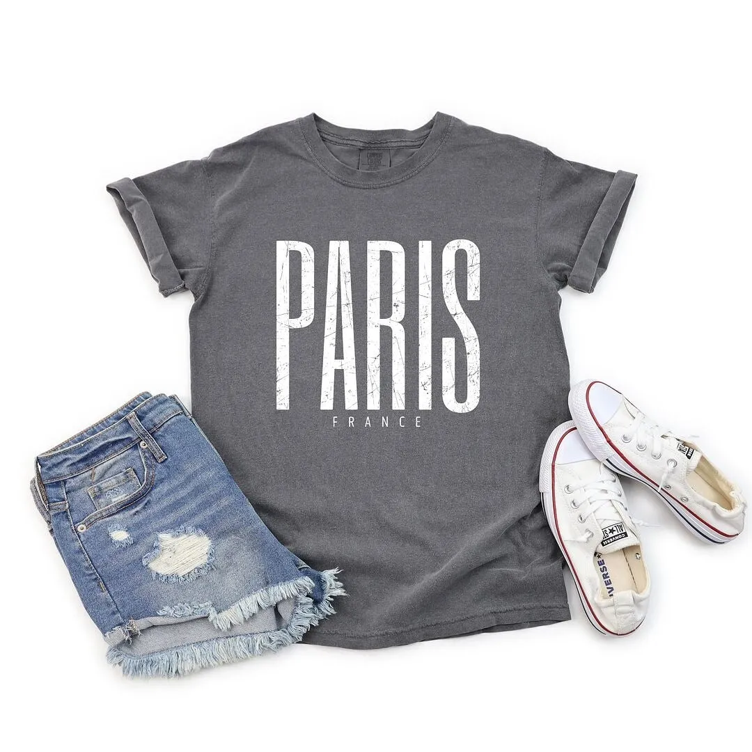Paris France Distressed Garment Dyed Tee sold by Zulily product image thumbnail 5