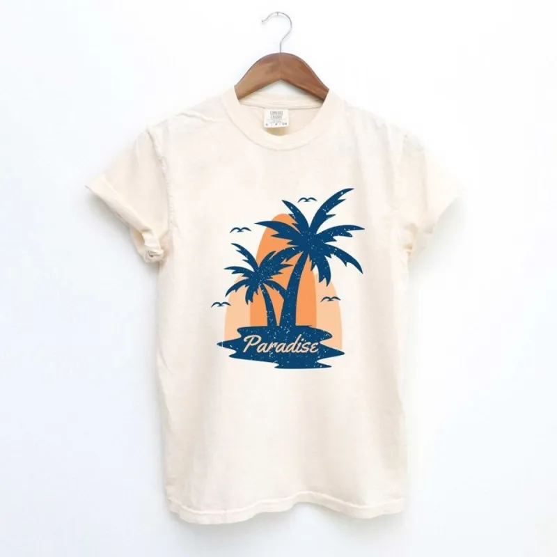 Paradise Palm Tree Garment Dyed Tee sold by Zulily