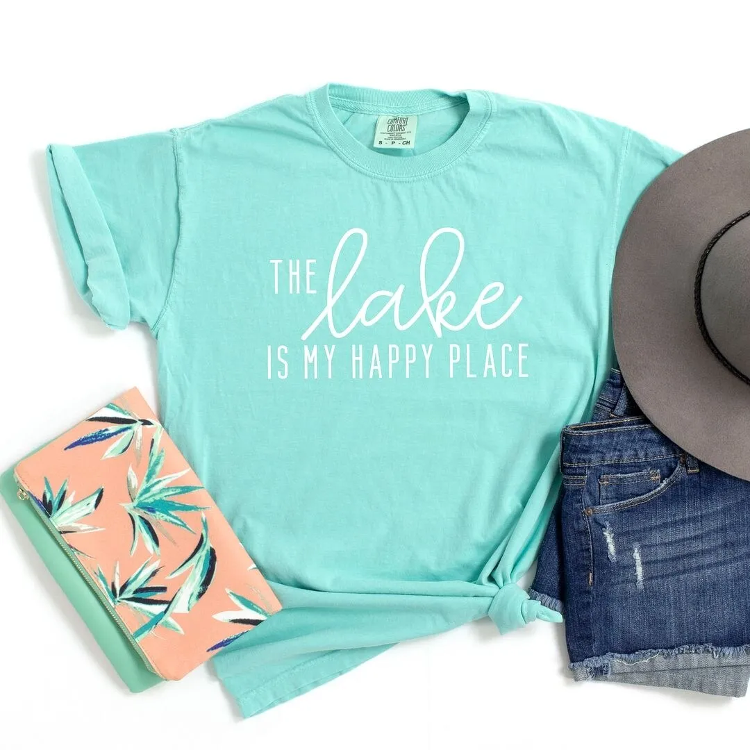 The Lake Is My Happy Place Garment Dyed Tee sold by Zulily product image thumbnail 4