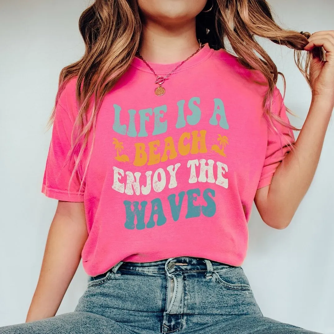 Enjoy The Waves Distressed Garment Dyed Tee sold by Zulily