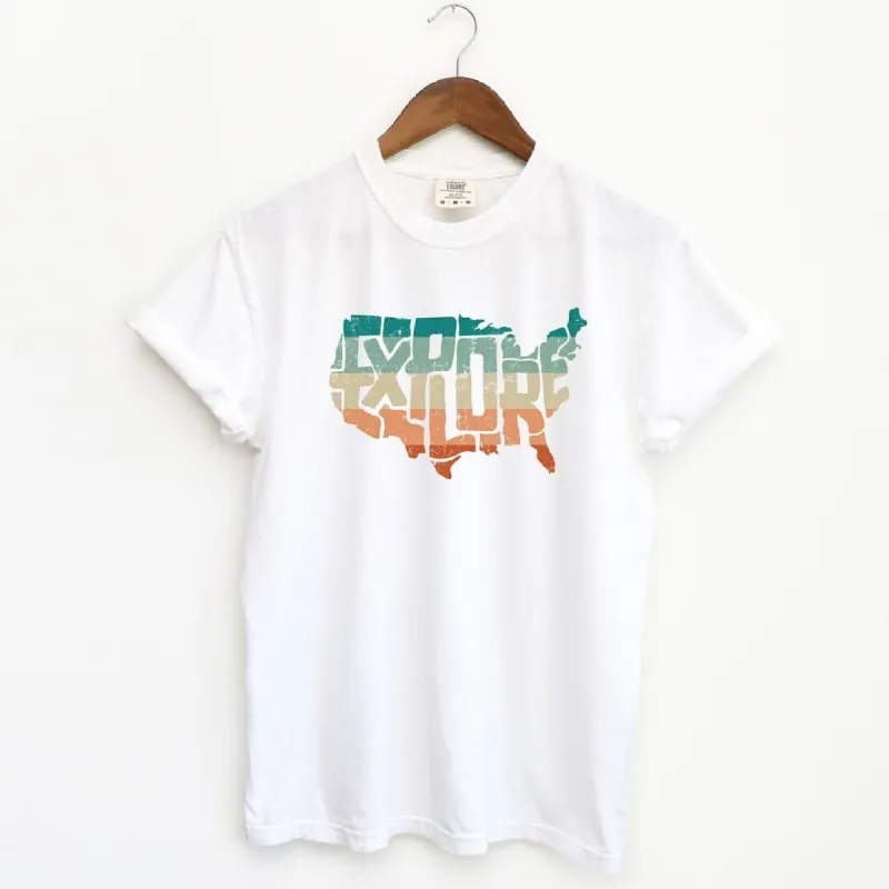 Explore America Map Garment Dyed Tee sold by Zulily
