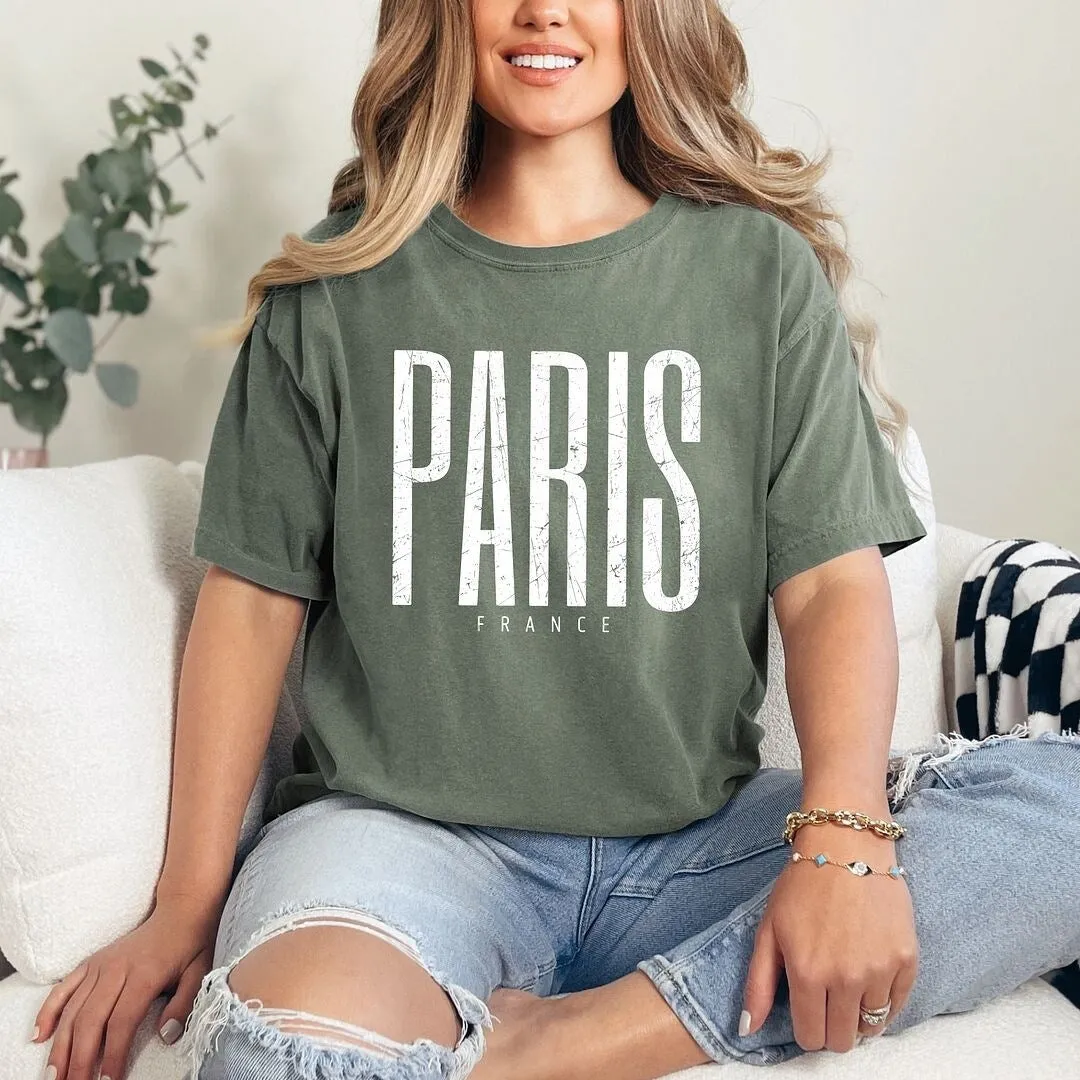 Paris France Distressed Garment Dyed Tee sold by Zulily product image thumbnail 3