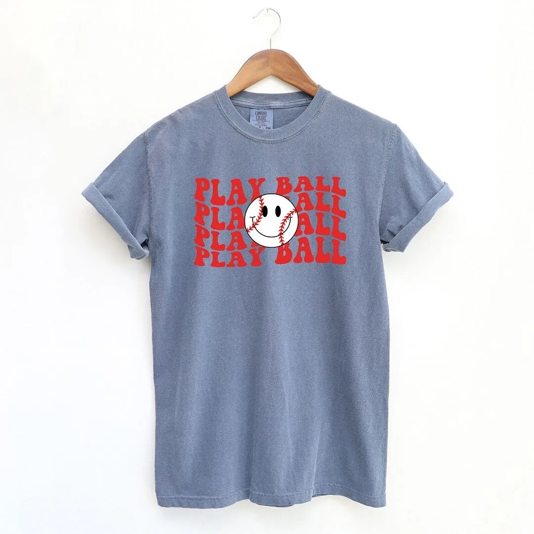 Play Ball Stacked Smiley Face Garment Dyed Tee sold by Zulily product image thumbnail 4