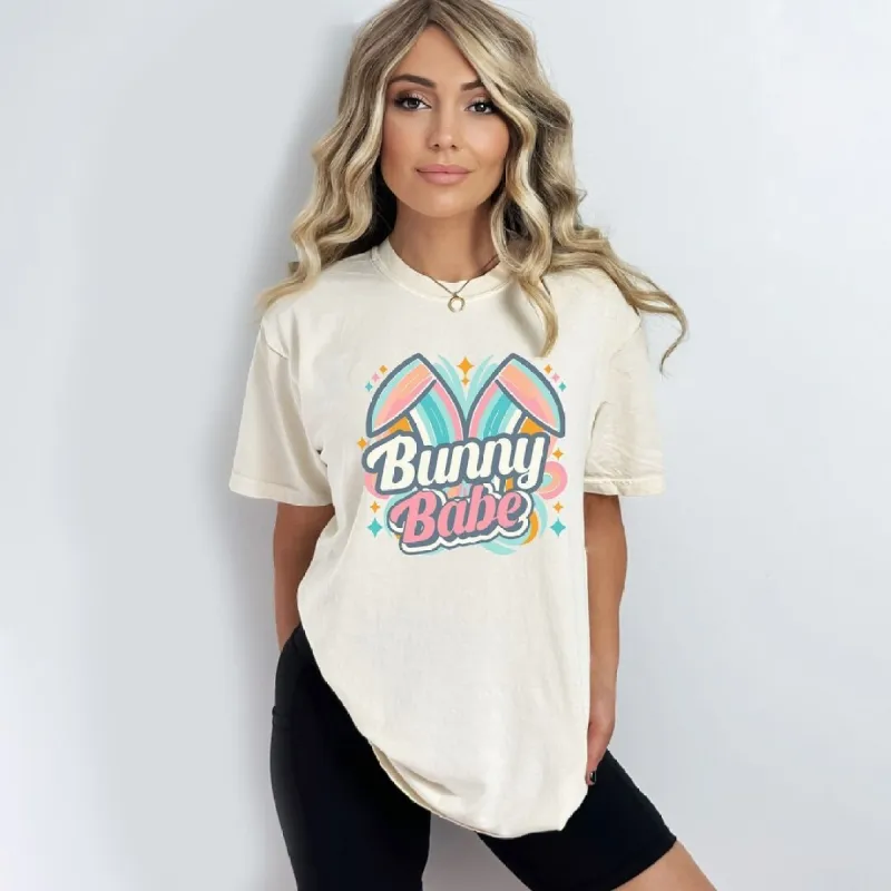 Bunny Babe Colorful Ears Garment Dyed Tee sold by Zulily