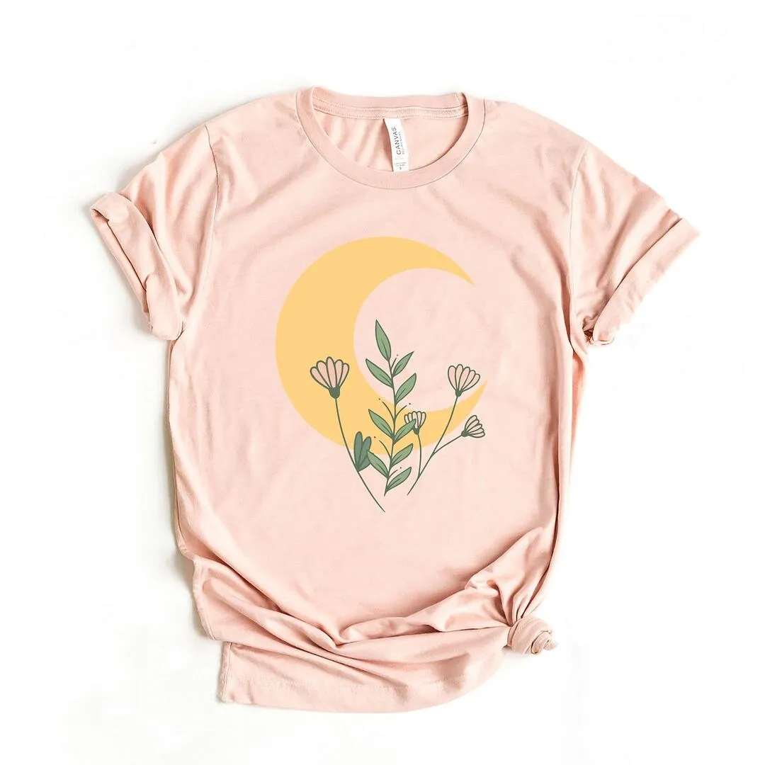 Flower Moon Short Sleeve Crewnneck Tee sold by Zulily