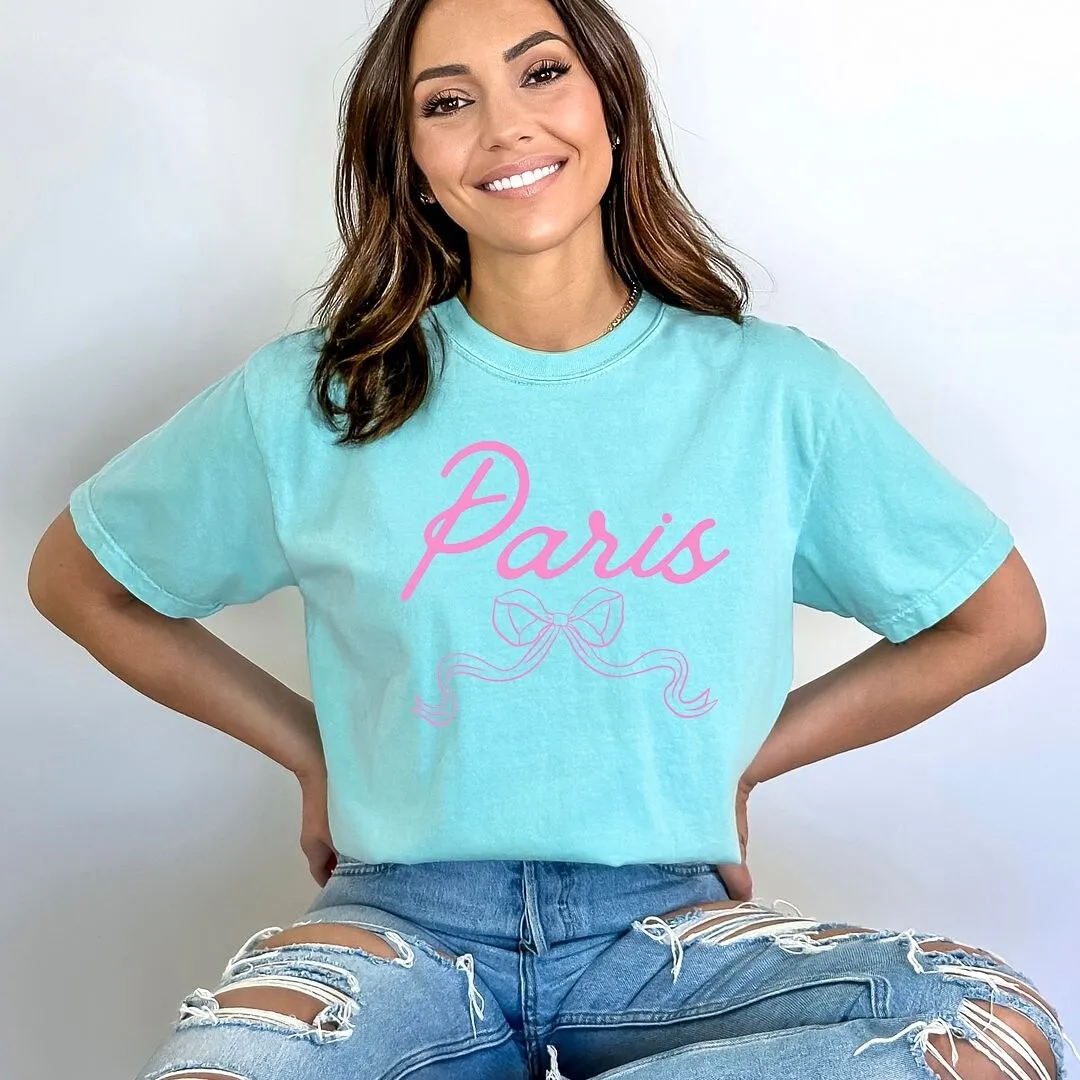 Paris Coquette Bow Garment Dyed Tee sold by Zulily product image thumbnail 2