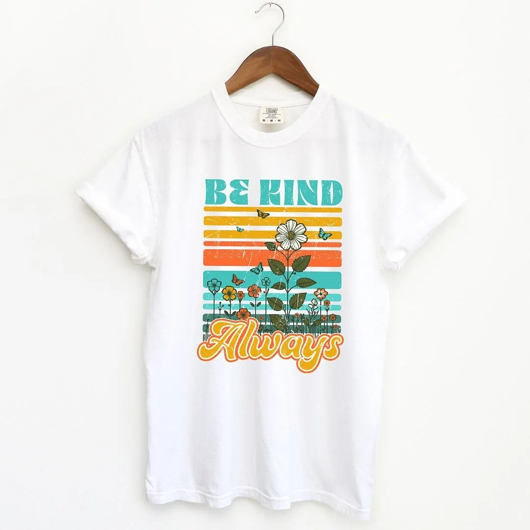 Be Kind Always Flowers Garment Dyed Tee sold by Zulily product image thumbnail 4
