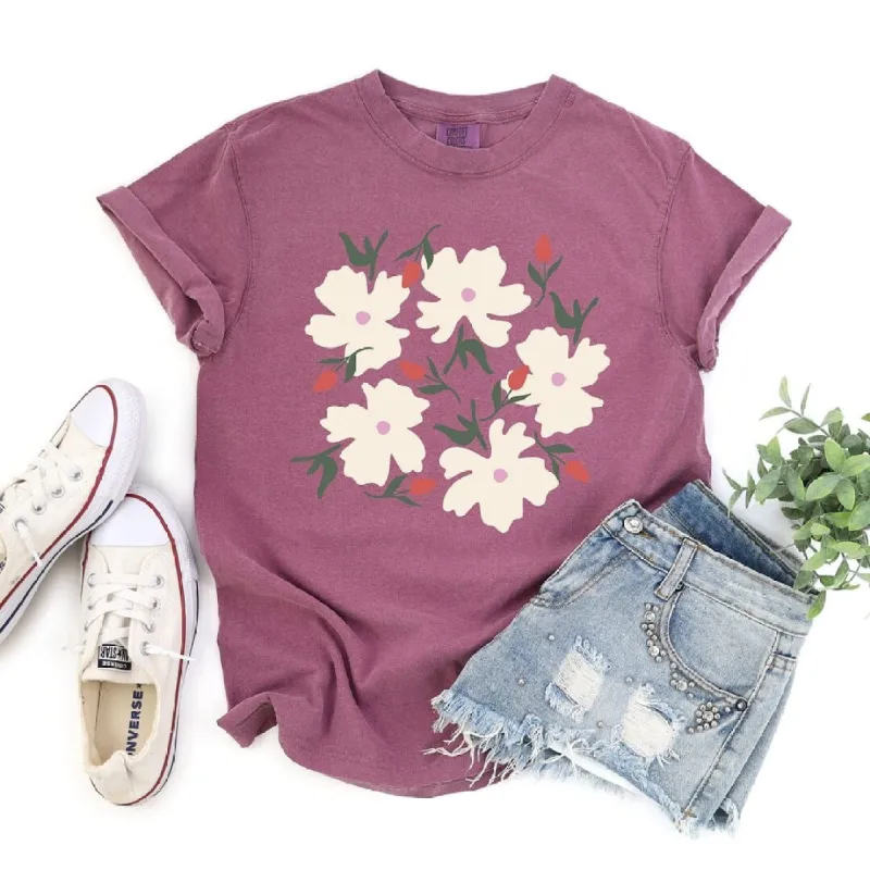 Pink Flowers And Buds Garment Dyed Tee sold by Zulily