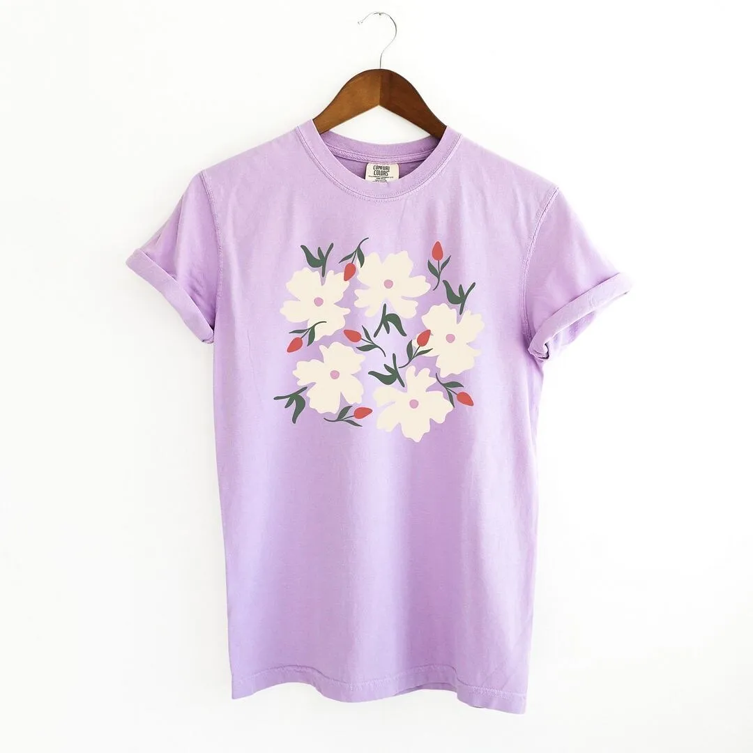 Pink Flowers And Buds Garment Dyed Tee sold by Zulily product image thumbnail 3