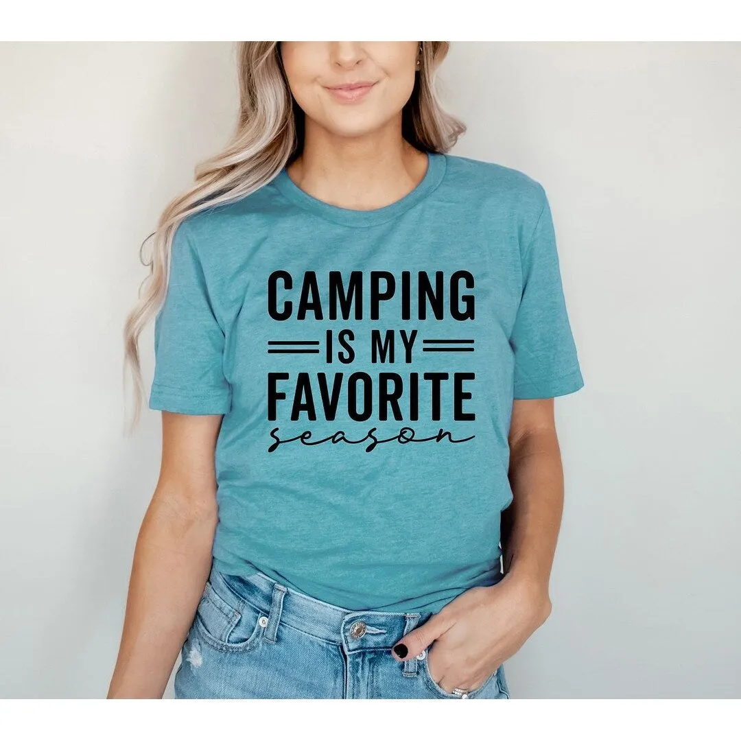 Camping Is My Favorite Season Short Sleeve Crewnneck Tee sold by Zulily