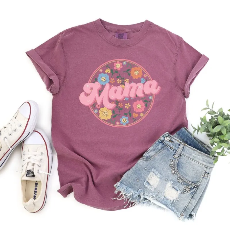 Mama Flowers Circle Garment Dyed Tee sold by Zulily