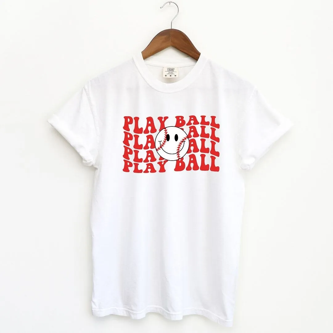 Play Ball Stacked Smiley Face Garment Dyed Tee sold by Zulily product image thumbnail 4