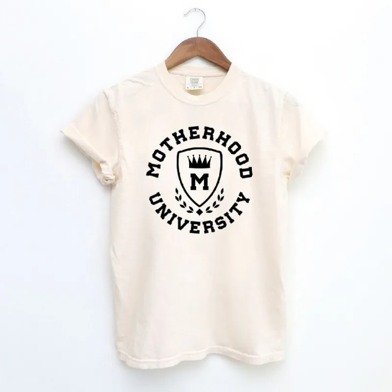 Motherhood University Crown Garment Dyed Tee sold by Zulily