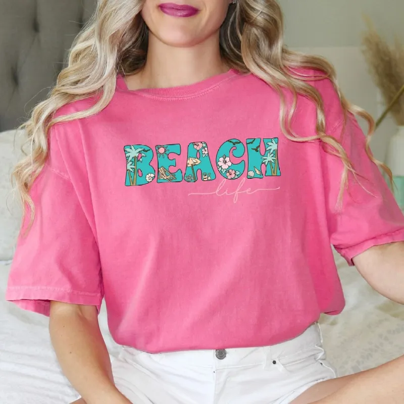Beach Life Colorful Garment Dyed Tee sold by Zulily