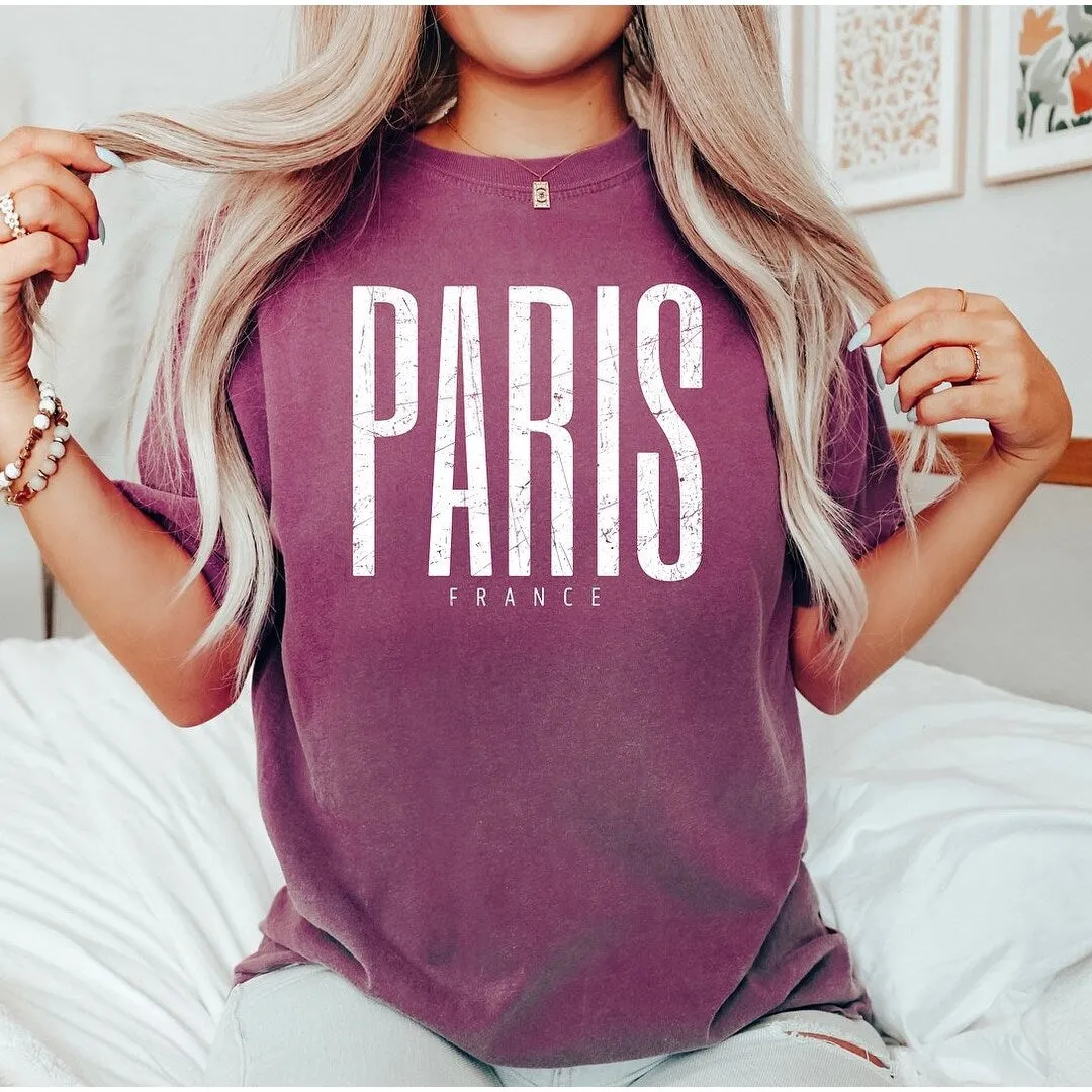 Paris France Distressed Garment Dyed Tee sold by Zulily product image thumbnail 4