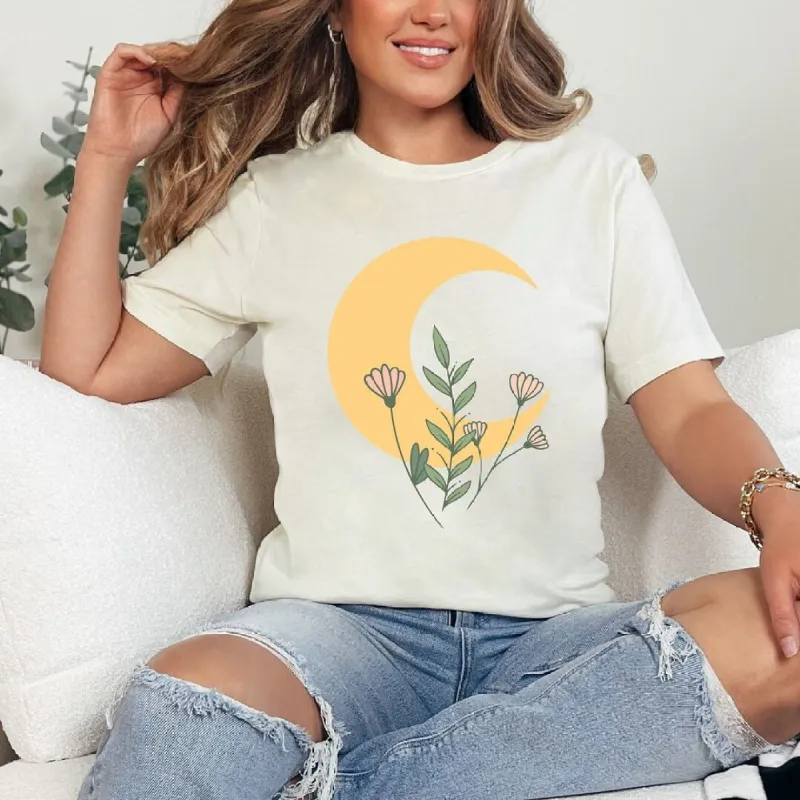 Flower Moon Short Sleeve Crewnneck Tee sold by Zulily
