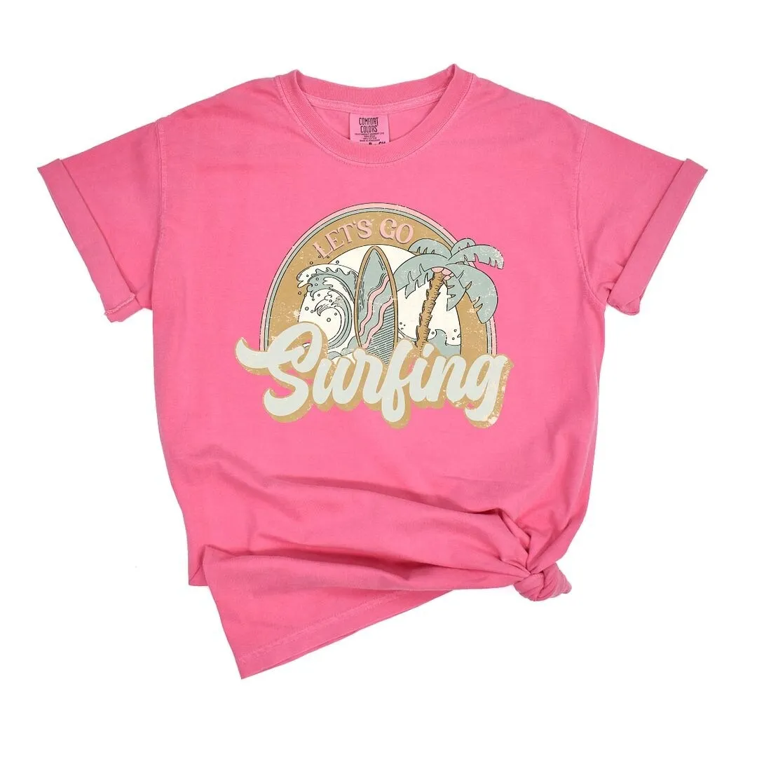 Let's Go Surfing Garment Dyed Tee sold by Zulily