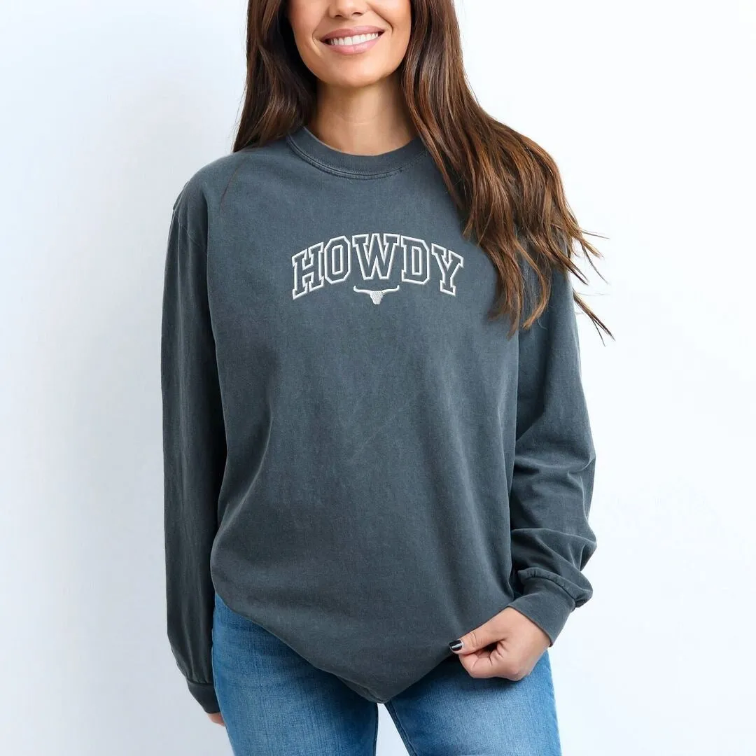 Howdy Bull Varsity Garment Dyed Long Sleeve sold by Zulily product image thumbnail 2