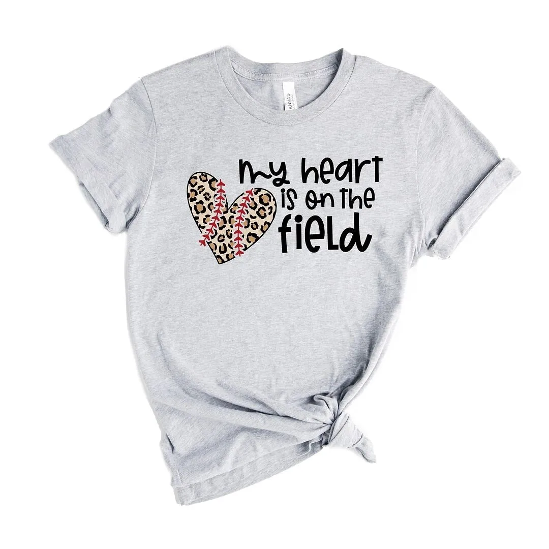 My Heart Is On The Field Leopard Short Sleeve Crewnneck Tee sold by Zulily product image thumbnail 5