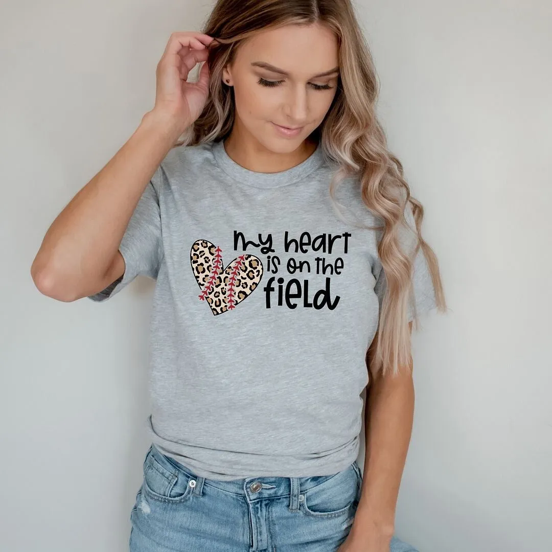 My Heart Is On The Field Leopard Short Sleeve Crewnneck Tee sold by Zulily product image thumbnail 2