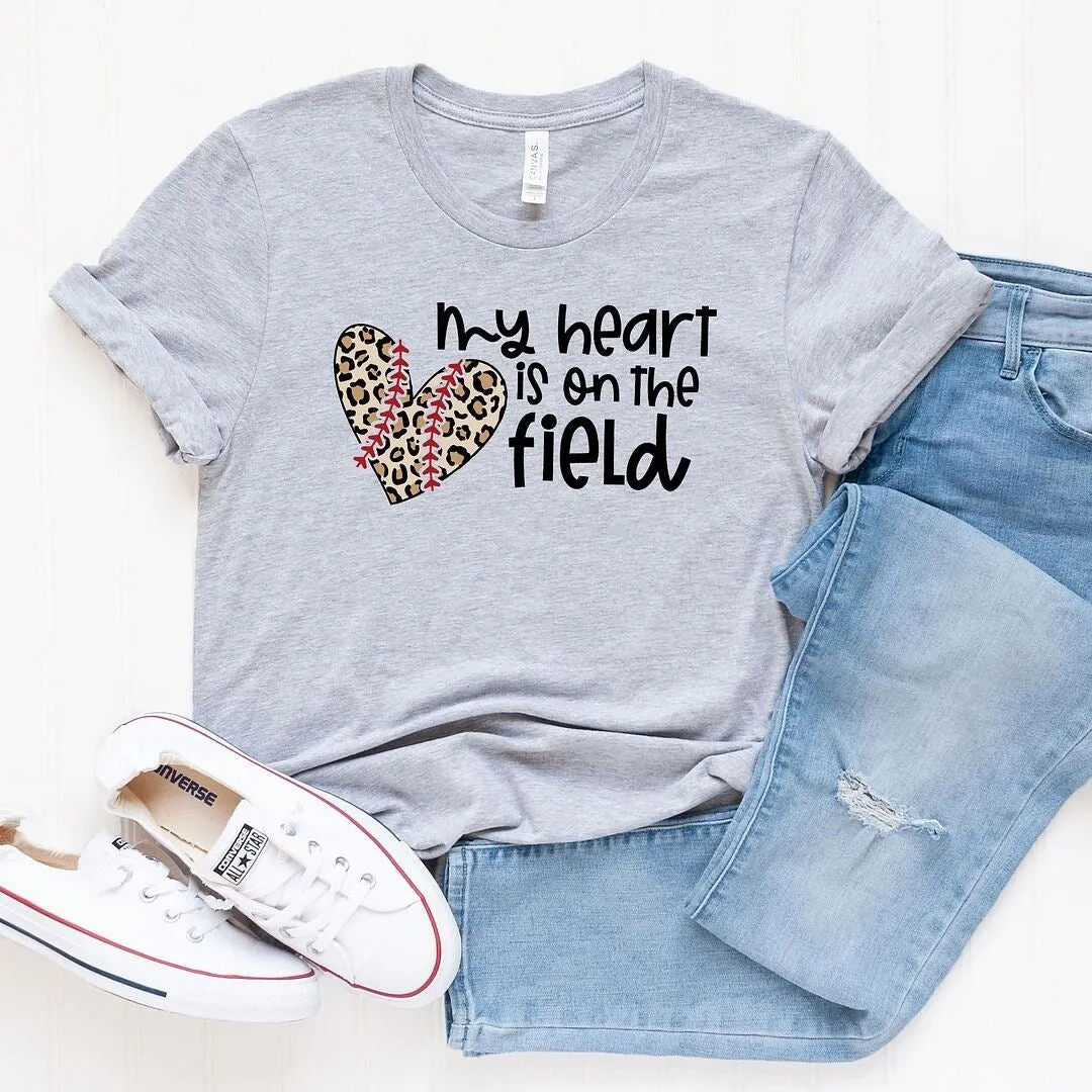 My Heart Is On The Field Leopard Short Sleeve Crewnneck Tee sold by Zulily product image thumbnail 4