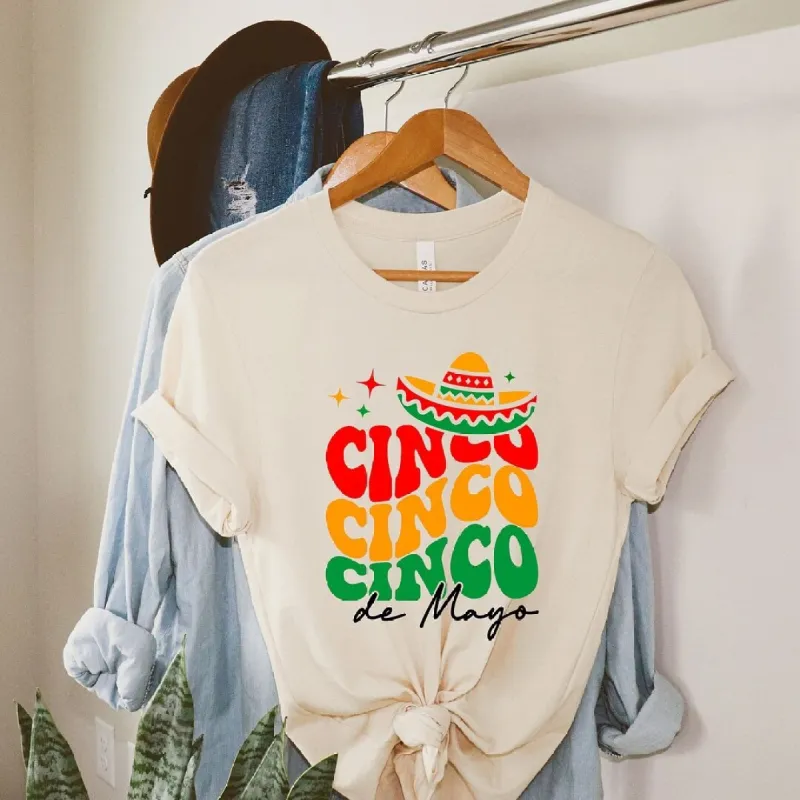 Cinco De Mayo Stacked Short Sleeve Crewnneck Tee sold by Zulily