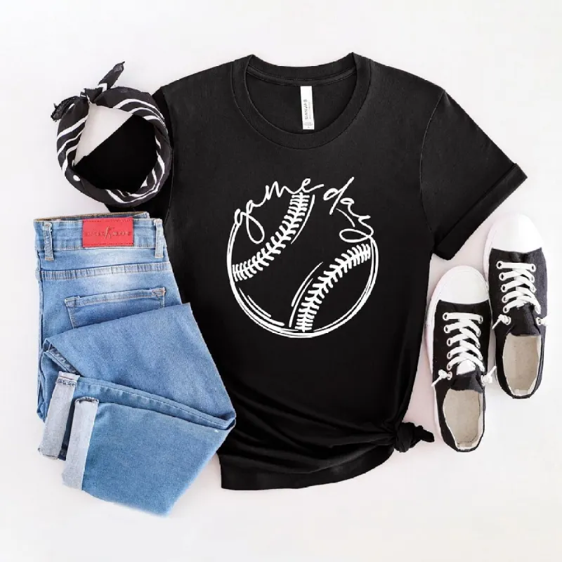 Game Day Baseball Short Sleeve Crewnneck Tee sold by Zulily