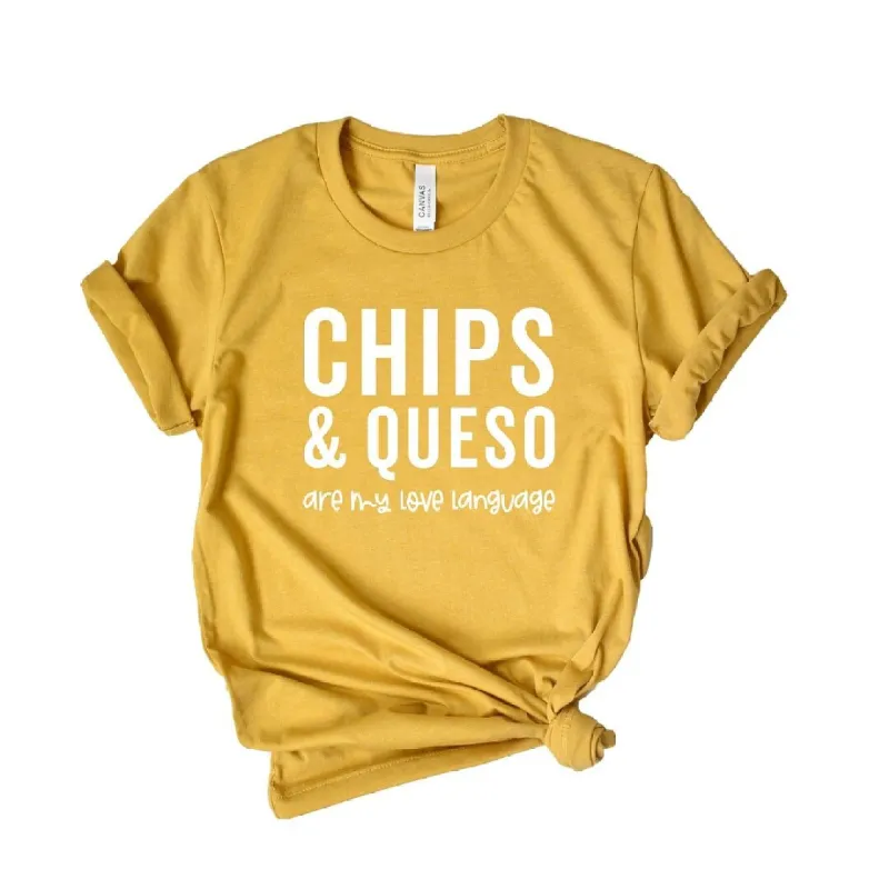 Chips And Queso Are My Love Language Short Sleeve Crewnneck Tee sold by Zulily