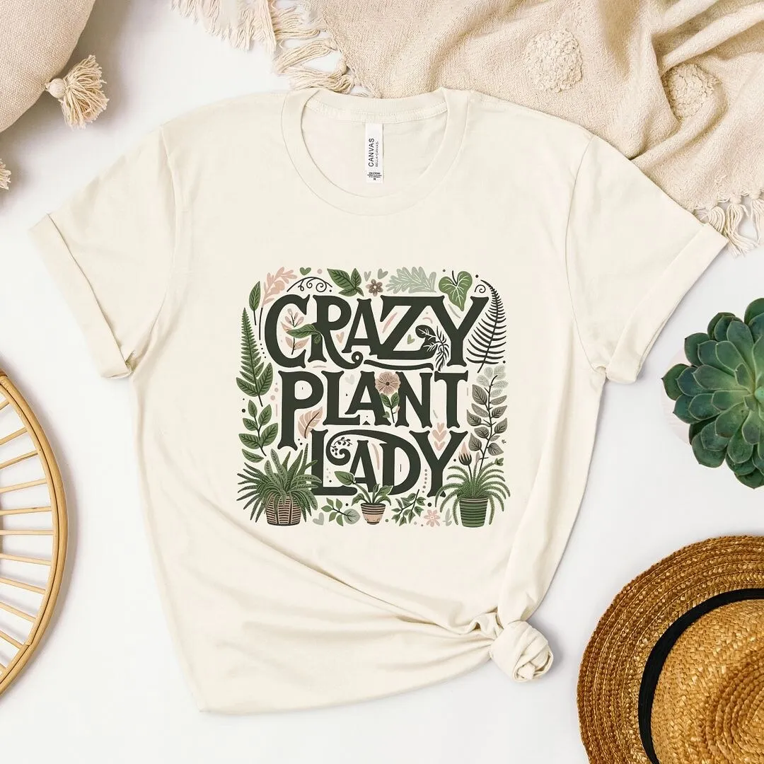 Crazy Plant Lady Colorful Short Sleeve Crewnneck Tee sold by Zulily product image thumbnail 3