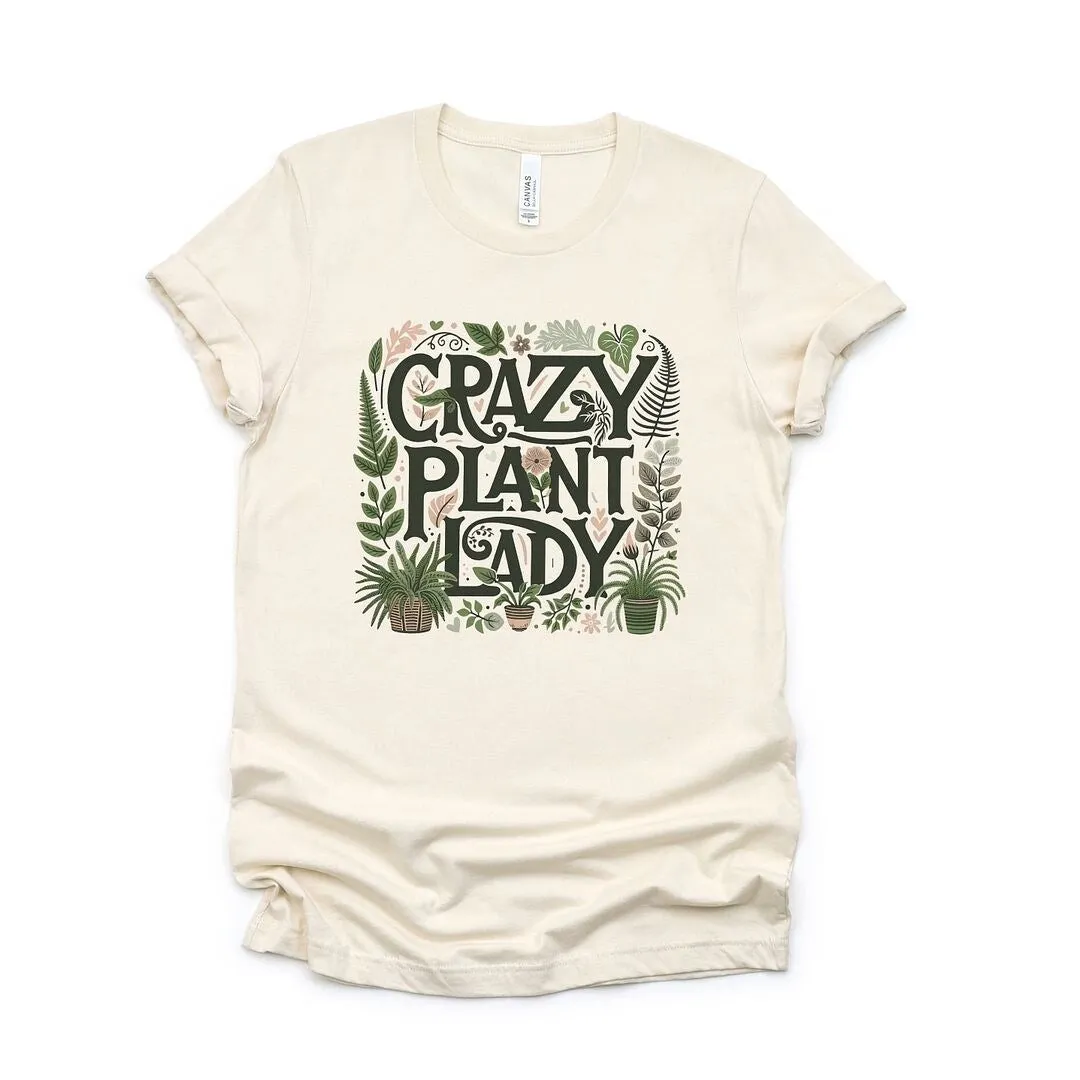Crazy Plant Lady Colorful Short Sleeve Crewnneck Tee sold by Zulily