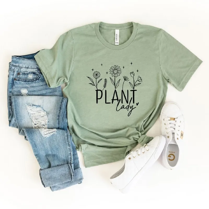 Plant Lady Flowers Short Sleeve Crewnneck Tee sold by Zulily