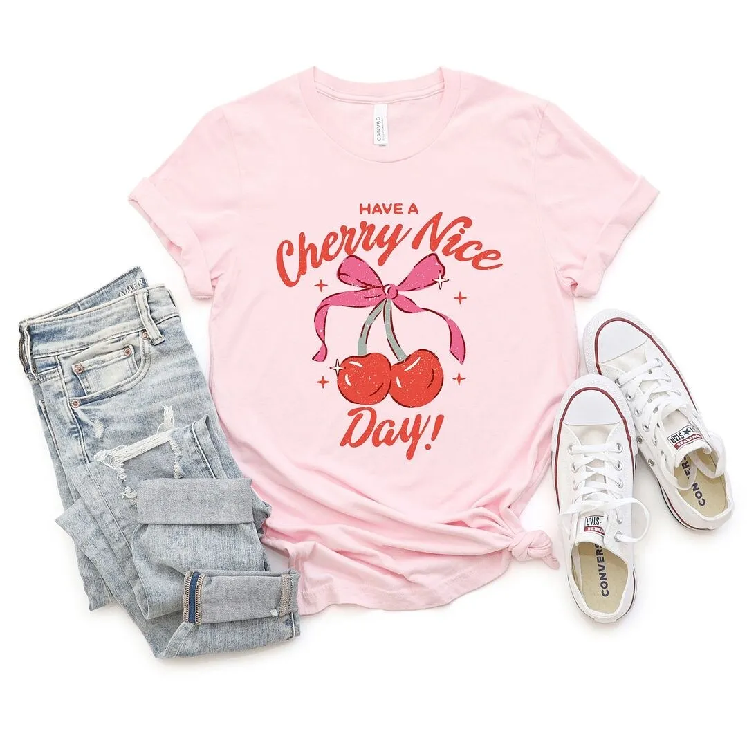 Coquette Cherry Nice Day Short Sleeve Crewnneck Tee sold by Zulily product image thumbnail 2