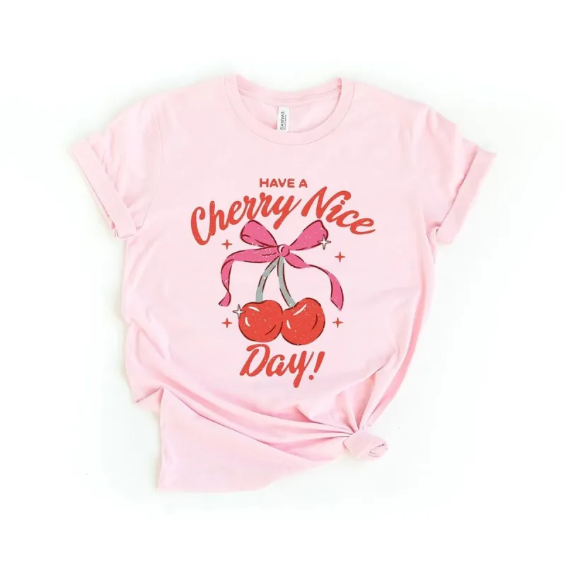 Coquette Cherry Nice Day Short Sleeve Crewnneck Tee sold by Zulily