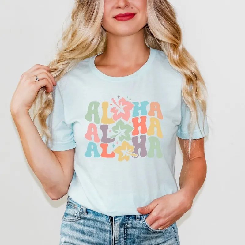 Aloha Wavy Short Sleeve Crewnneck Tee sold by Zulily