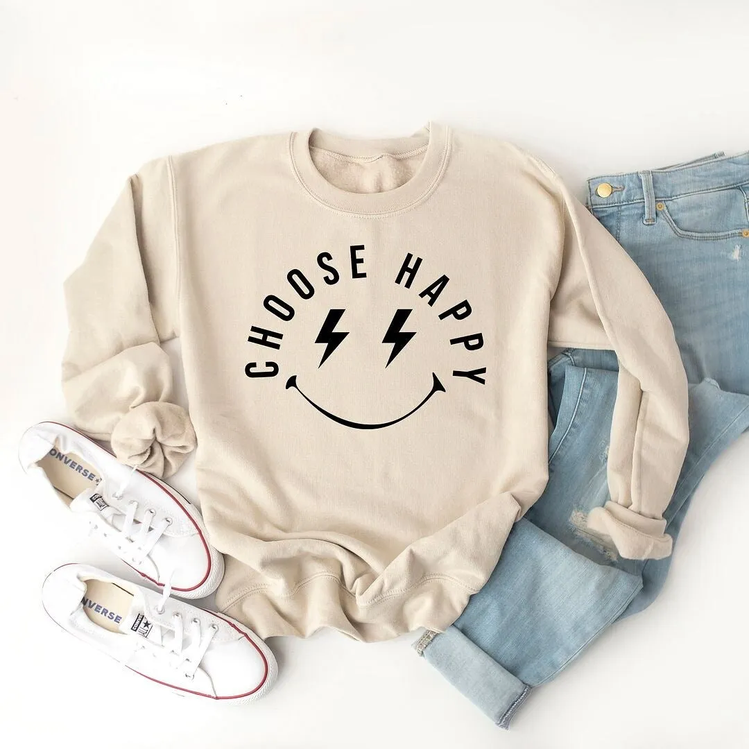 Choose Happy Lightning Eyes Graphic Sweatshirt sold by Zulily product image thumbnail 3