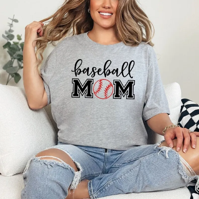 Baseball Mom With Ball Short Sleeve Crewnneck Tee sold by Zulily