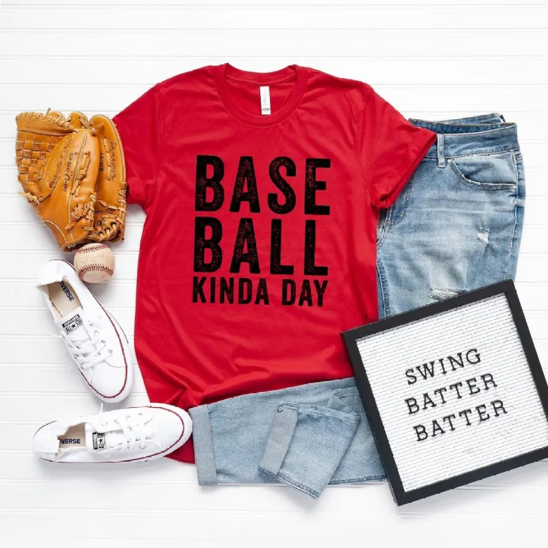 Baseball Kinda Day Short Sleeve Crewnneck Tee made by Zulily