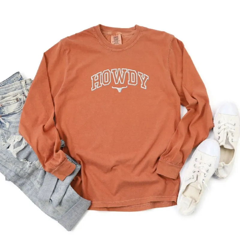 Howdy Bull Varsity Garment Dyed Long Sleeve sold by Zulily