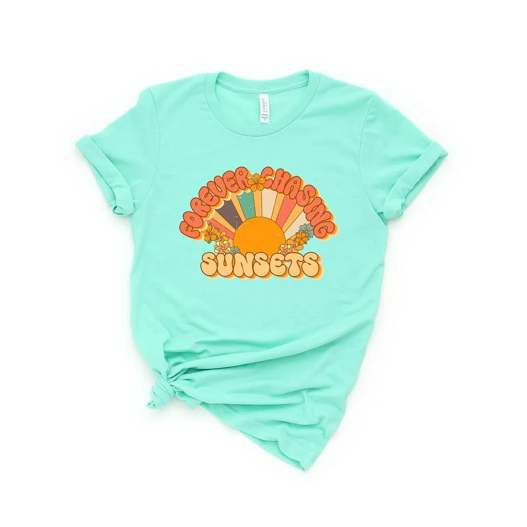 Retro Forever Chasing Sunsets Short Sleeve Crewnneck Tee sold by Zulily product image thumbnail 2