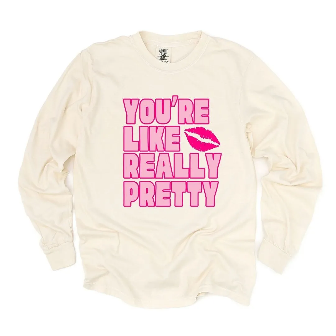 You're Like Really Pretty Lips Garment Dyed Long Sleeve sold by Zulily product image thumbnail 4