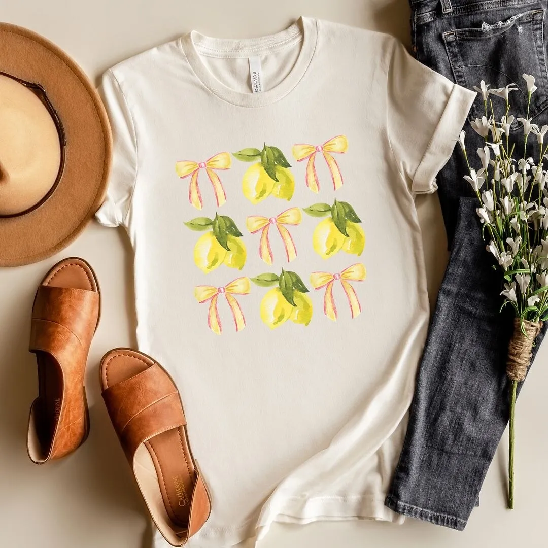 Coquette Lemon Bow Chart Short Sleeve Crewnneck Tee sold by Zulily product image thumbnail 3
