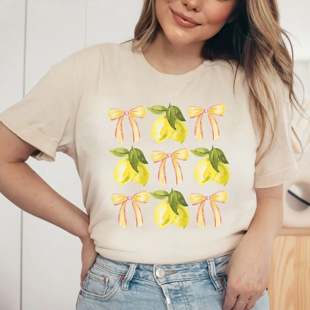 Coquette Lemon Bow Chart Short Sleeve Crewnneck Tee sold by Zulily product image thumbnail 2